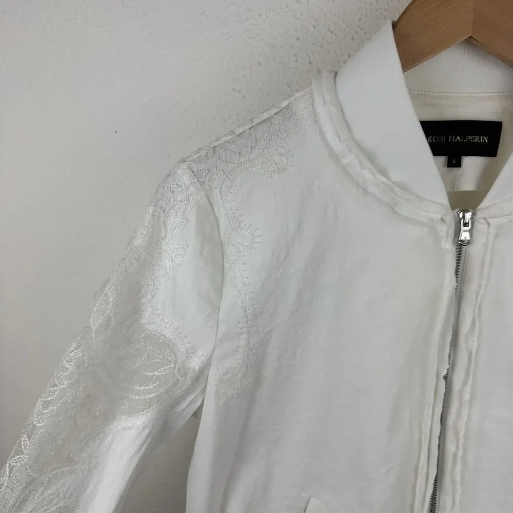 Kobi Halperin Lace Trim Bomber Jacket